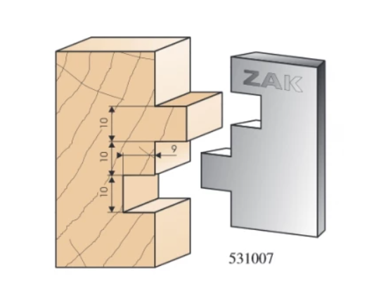 ZAK : jeu de fers rainure / languette 10 mm 531.007