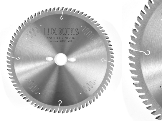 Lame circulaire carbure 250 mm Z = 80 trapez plate