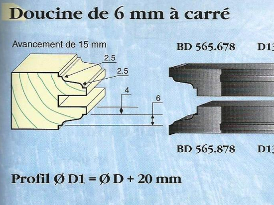 Le Ravageur : profil c/profil doucine 6mm à carré DUS 565678 - Destockage