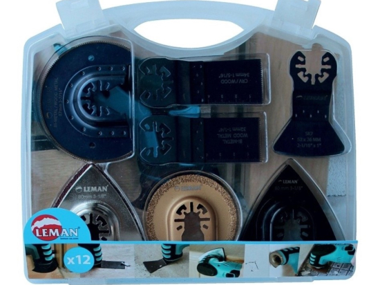 Leman : Coffret de 12 accessoires multi-matériaux pour outil oscillant