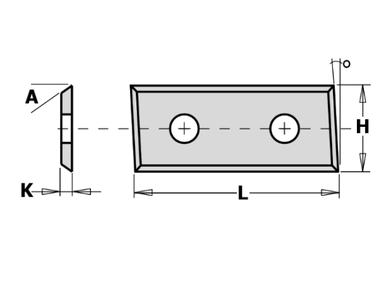 CMT : Plaquette carbure 49,6 x 12 x 1,5 mm