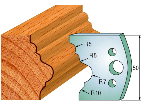 508 : Jeu de fers moulure baguette ( 50 x 4 mm )