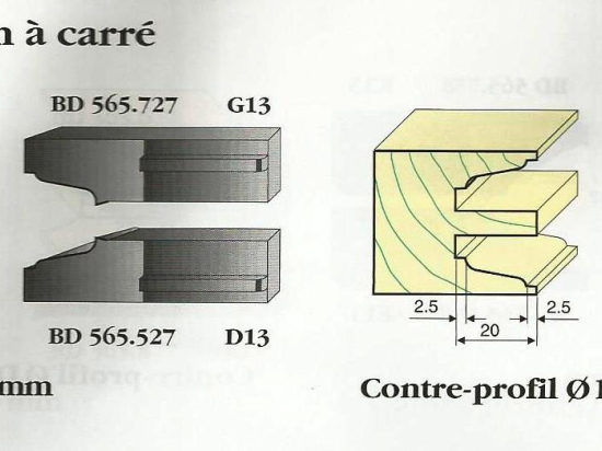 Le Ravageur : contre profil doucine 7mm carré DUS 565827