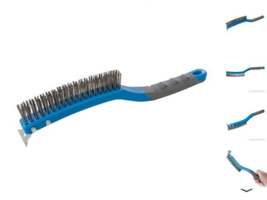 Brosse à poils d'inox et grattoir
