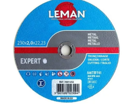 Leman : 25 disques tronconnage métal matériaux pleins 230 x Al 22 x Ep 2,5 mm