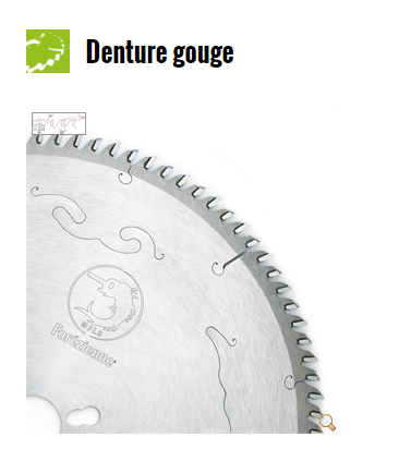 La Forezienne : Lame carbure gouge 220 mm Z=48 négative