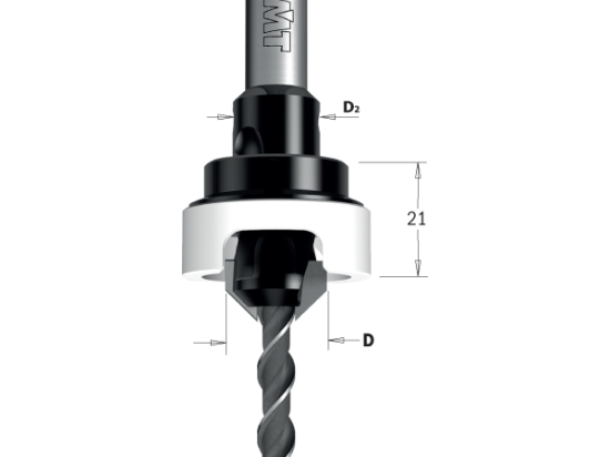 CMT : Mèche hélicoidale 3 mm avec fraisoir 45°