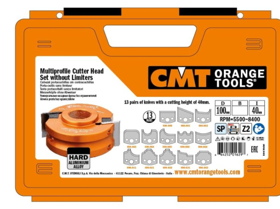 CMT : Porte outils 40 mm D = 120 mm + 13 jeux de fers - al. 50 mm