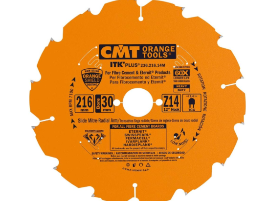 CMT : Lame diamant 216 z= 14 pour FIBROCIMENT - al : 30 mm