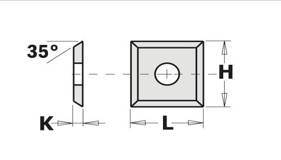 Plaquette carbure 10,5 x 10,5 x 1,5 mm