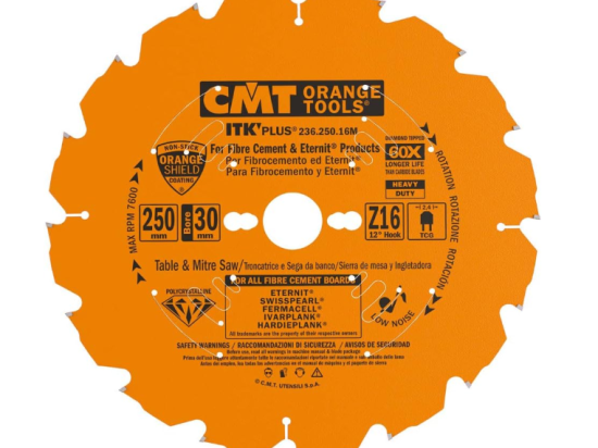 CMT : Lame diamant 250 z= 16 pour FIBROCIMENT - al : 30 mm