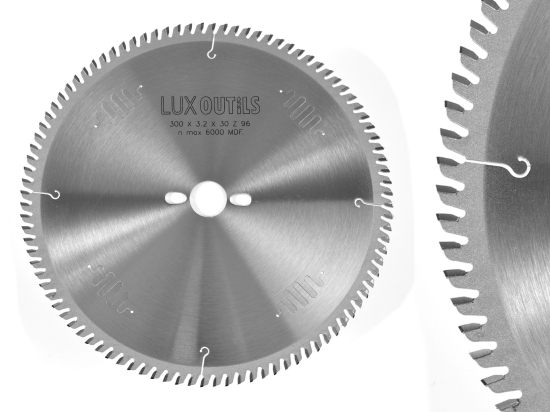 Lame circulaire carbure 300 mm Z = 96  trapez-plate silencieuse