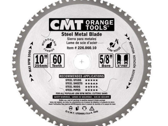 CMT : Lame carbure industrielle 254 z= 60 - métaux ferreux , PVC - al : 30