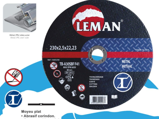 Disque à tronçonner 76 mm métal moyeu plat