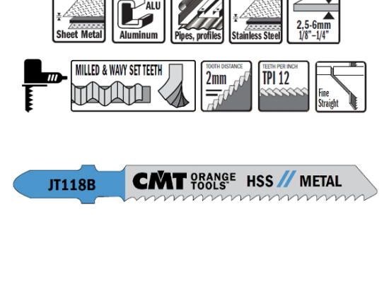 CMT lame sauteuse coupe droite tole moyenne / 5