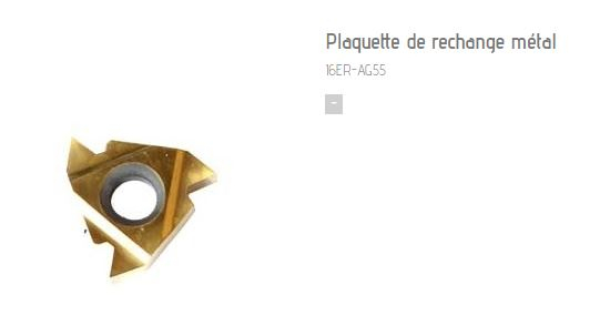 Plaquette carbure pour outils de coupe metaux - 16ER-AG55