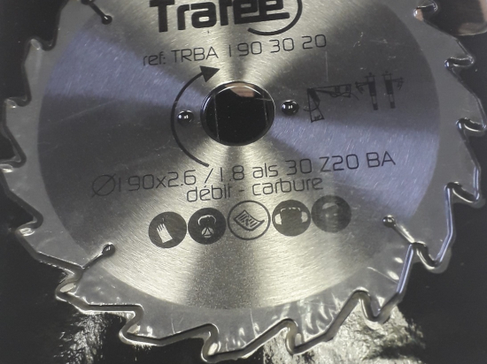 Trafée : Lame carbure 180 z=20 al: 30 mm