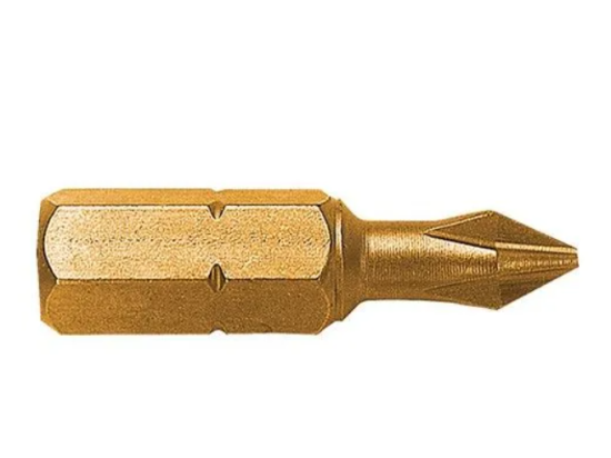 Leman :  2 x Embout de vissage série 1/4" 25 mm - Phillips PZ3 - Titane