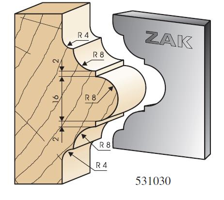 ZAK : jeu de 2 fers moulure 531.030