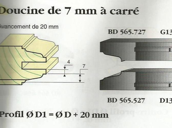 Le Ravageur : profil doucine 7mm carré DUS 565727 - destockage