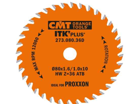 CMT : Lame carbure ITK 80 z=36 ep.1,6 al : 10 mm