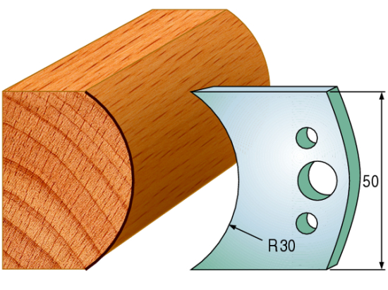 547 : Jeu de fers demi rond R = 30 mm  ( 50 x 4 mm )