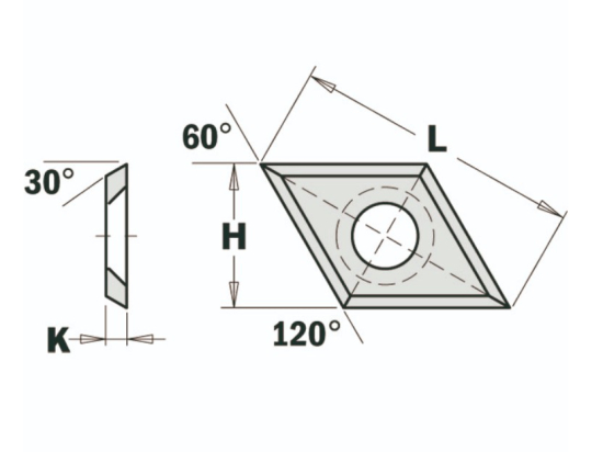 CMT : Plaquette carbure losange 28 mm