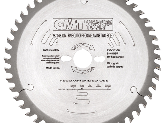 CMT : Lame carbure industrielle 250 z=48 denture gouge