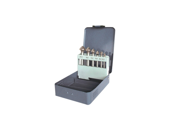 Leman : Coffret 6 fraises coniques métal HSS 6,3 - 8,3 - 10,4 - 12,4 - 16,5 et 20,5 m