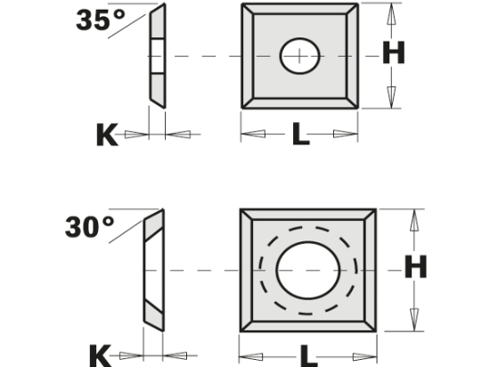 Plaquette carbure 13,6 x 13,6 x 2.0 mm