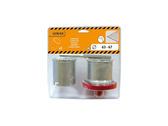 Trépans - Scie cloche carbure 63 et 67 avec embase + foret  pour carrelage