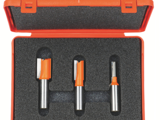 CMT : Coffret de 3 fraises assemblage contre plaqué queue 12,7 mm