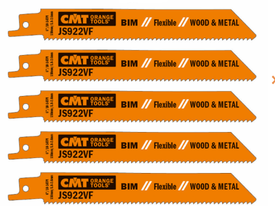 CMT lame scie sabre 150 mm - bois / métal par 5 pieces