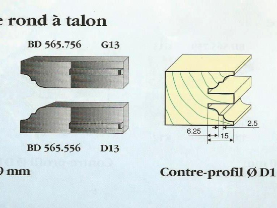 Le Ravageur : profil congé 1/4 de rond 15mm DOS 565556 - destockage