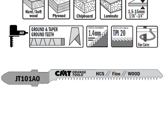 CMT lame sauteuse coupe courbe rapide / 5