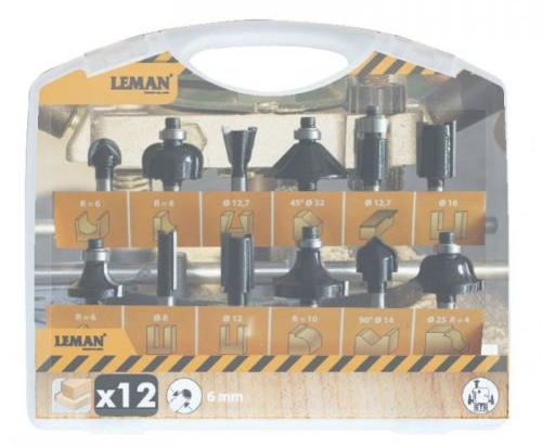 Leman : Coffret 12 fraises défonceuse - queue 8 mm