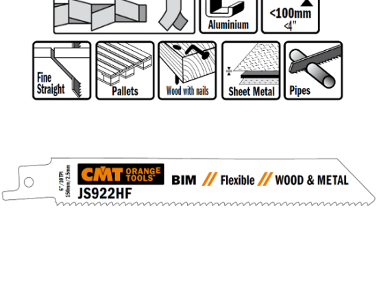 CMT lame scie sabre 150mm coupe palette par 5