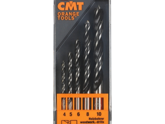 CMT : coffret 5 forets helicoidales percage bois ( 4 - 5 - 6 - 8 - 10 mm )