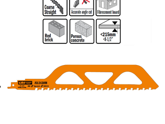 CMT :  lame scie sabre 305mm carbure coupe brique / agglo