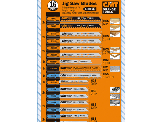 CMT :  Assortiment lame sauteuse 16 pieces
