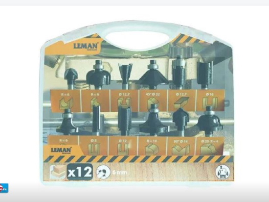 Leman : Coffret 12 fraises défonceuse Queue 6 mm