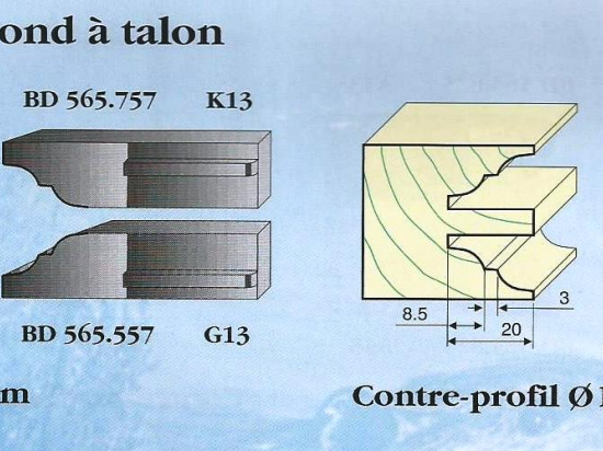 Le Ravageur : contre profil congé 1/4 de rond 20mm DUS 565857