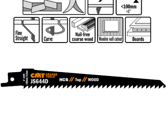CMT lame scie sabre 150mm coupe panneaux bois par 5