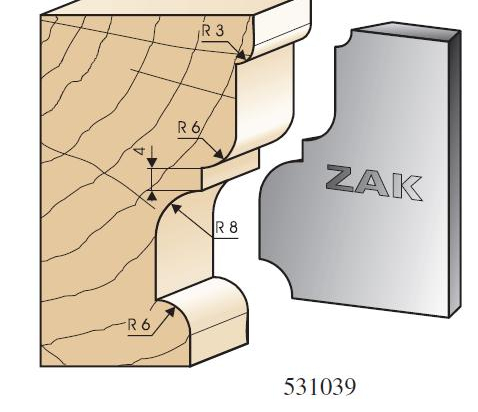 ZAK : jeu de fers corniche 531.039