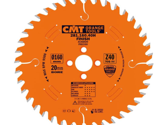 CMT : Lame carbure trapez-plate 160 Z= 40 al: 20 mm
