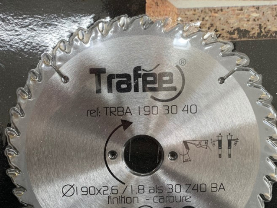 Trafée : Lame carbure 190 z=40 al: 30 mm