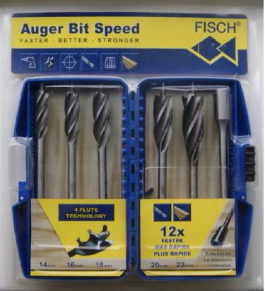 Fisch : Coffret 5 mèches bois rapides 4 spirales