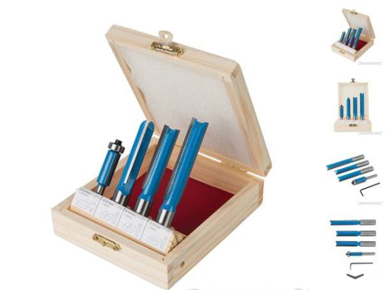 Coffret 4 fraises carbure - queue 6,35 / 12,7 mm
