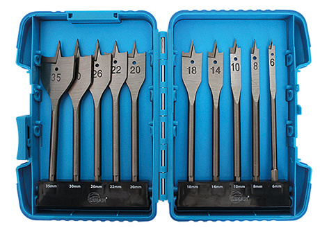 Leman : Coffret de 10 mèches à bois plates