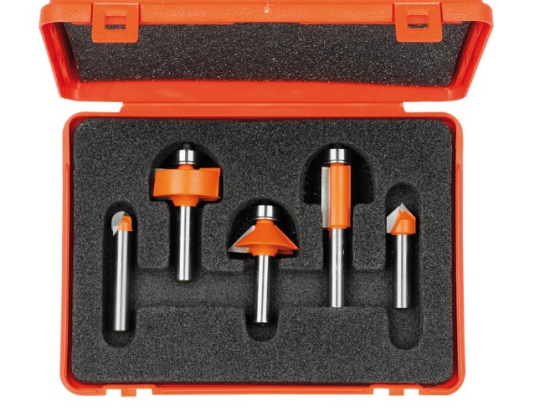 CMT : Coffret 5 fraises carbure profil  Queue 6 mm
